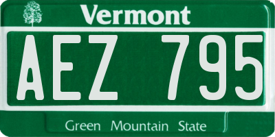 VT license plate AEZ795