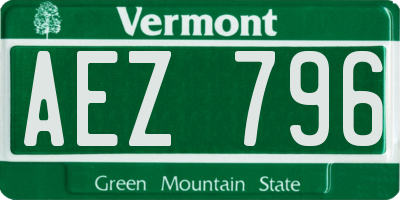 VT license plate AEZ796