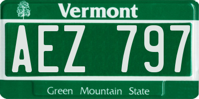 VT license plate AEZ797