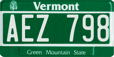 VT license plate AEZ798