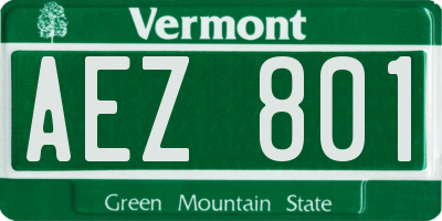 VT license plate AEZ801