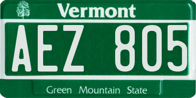 VT license plate AEZ805