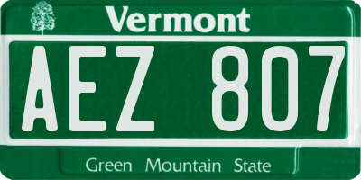 VT license plate AEZ807