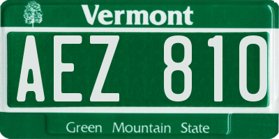 VT license plate AEZ810