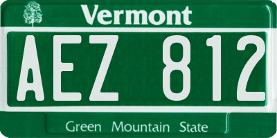 VT license plate AEZ812