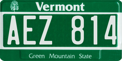 VT license plate AEZ814