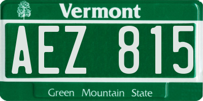 VT license plate AEZ815