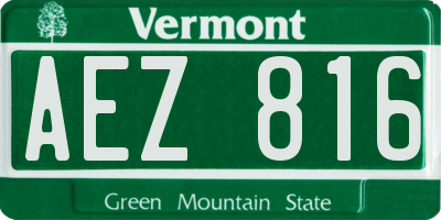 VT license plate AEZ816
