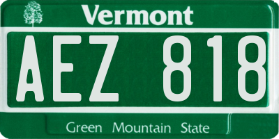 VT license plate AEZ818