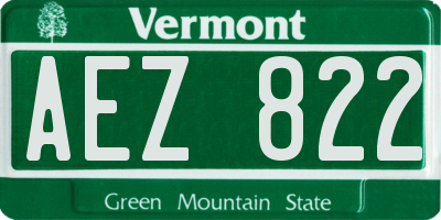 VT license plate AEZ822