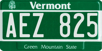 VT license plate AEZ825
