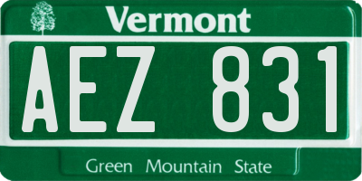 VT license plate AEZ831