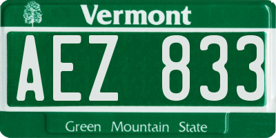 VT license plate AEZ833