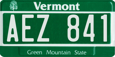 VT license plate AEZ841