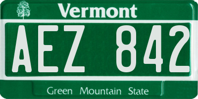 VT license plate AEZ842