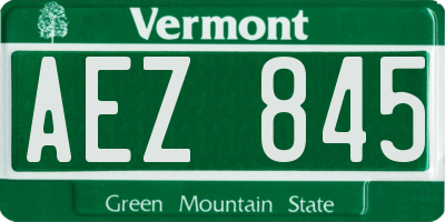 VT license plate AEZ845