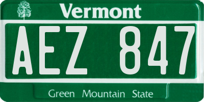 VT license plate AEZ847