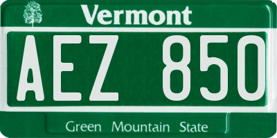 VT license plate AEZ850