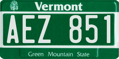 VT license plate AEZ851