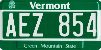 VT license plate AEZ854