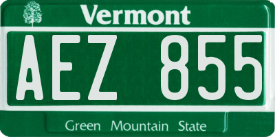 VT license plate AEZ855