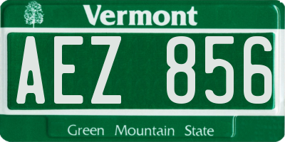 VT license plate AEZ856