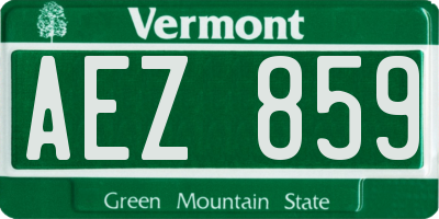 VT license plate AEZ859