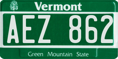 VT license plate AEZ862
