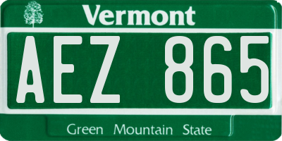 VT license plate AEZ865