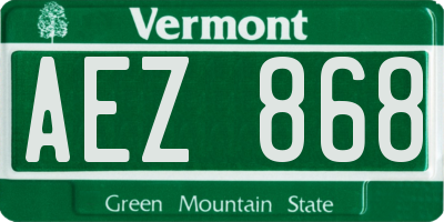 VT license plate AEZ868