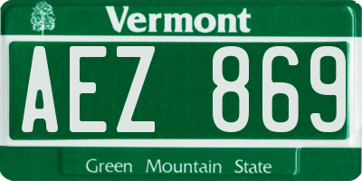 VT license plate AEZ869