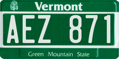 VT license plate AEZ871