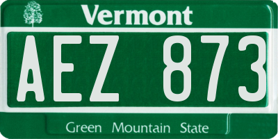 VT license plate AEZ873