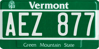 VT license plate AEZ877