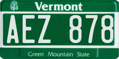 VT license plate AEZ878