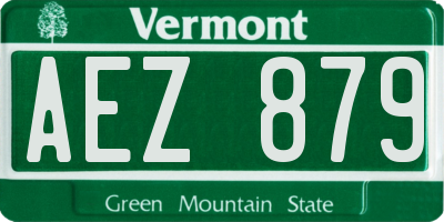 VT license plate AEZ879