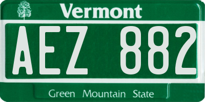 VT license plate AEZ882