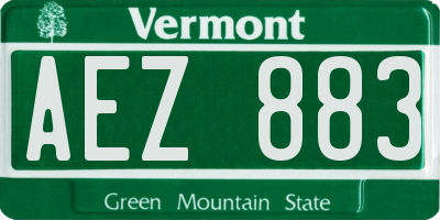 VT license plate AEZ883