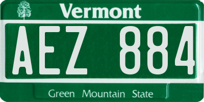 VT license plate AEZ884
