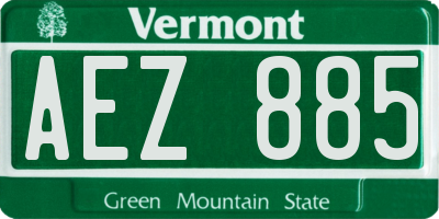 VT license plate AEZ885