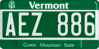 VT license plate AEZ886