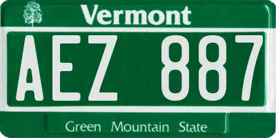 VT license plate AEZ887