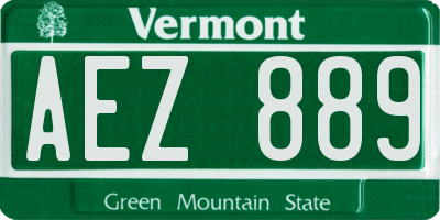 VT license plate AEZ889