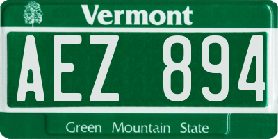 VT license plate AEZ894