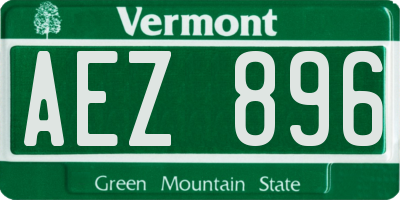 VT license plate AEZ896
