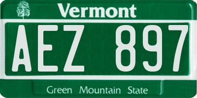VT license plate AEZ897