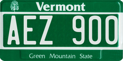 VT license plate AEZ900