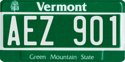 VT license plate AEZ901