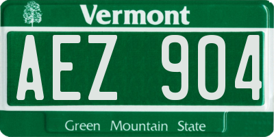 VT license plate AEZ904