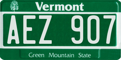 VT license plate AEZ907